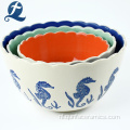 Factory Direct Sale Creative Gedrukt Keramische Snack Bowl